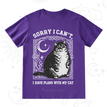 Purplehecate Sorry I Can't I Have Plans With My Cat T-Shirt
