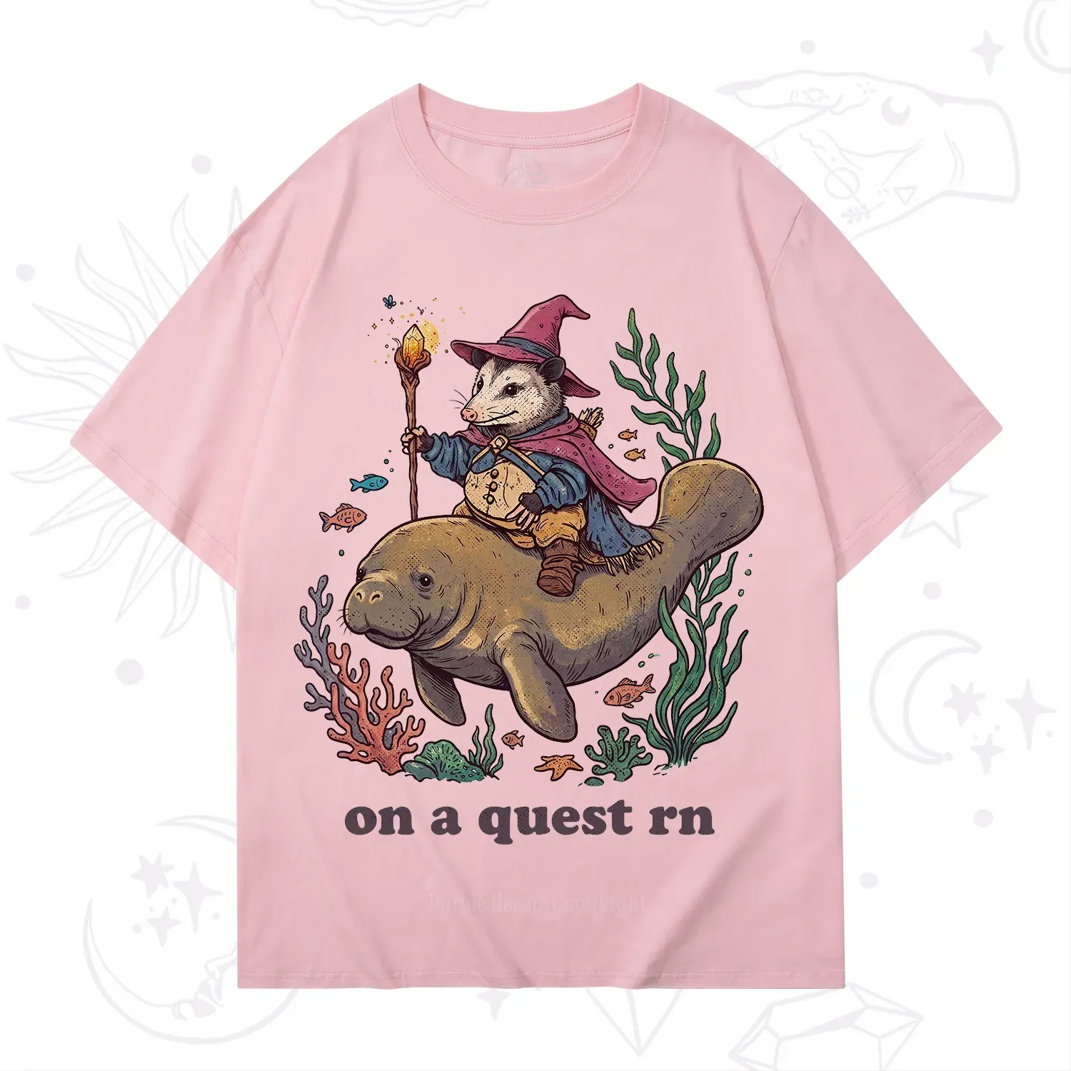 Purplehecate Opossum Wizard on Sea Quest T-Shirt