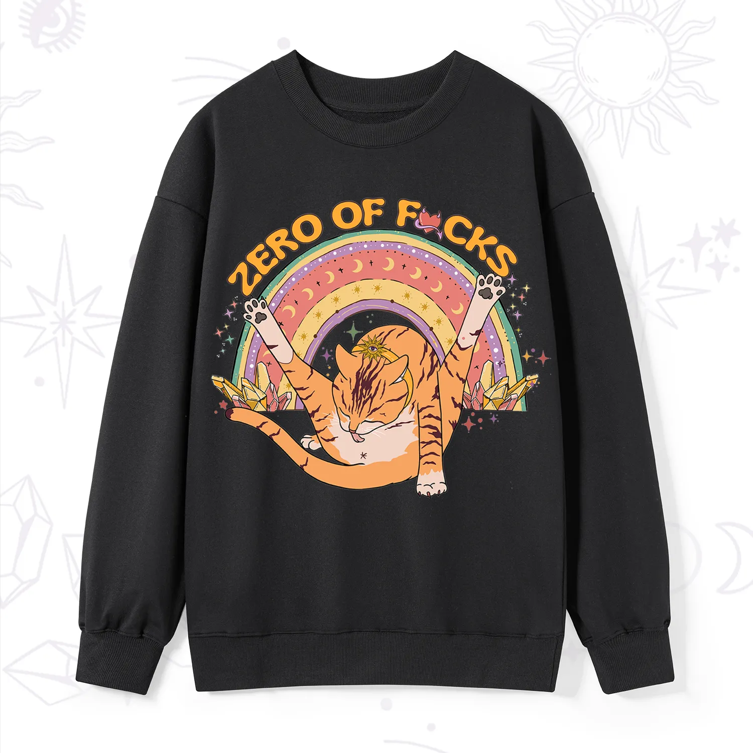 Purplehecate The Zero Fucks Cat Sweatshirt
