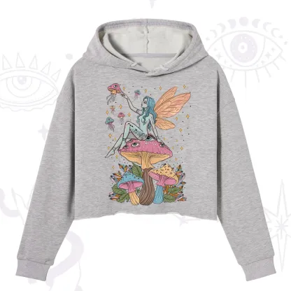 Purplehecate Celestial Fairy on Mushroom Crop Hoodie