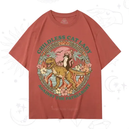 Purplehecate Childless Cat Lady Burn the Patriarchy T-Shirt