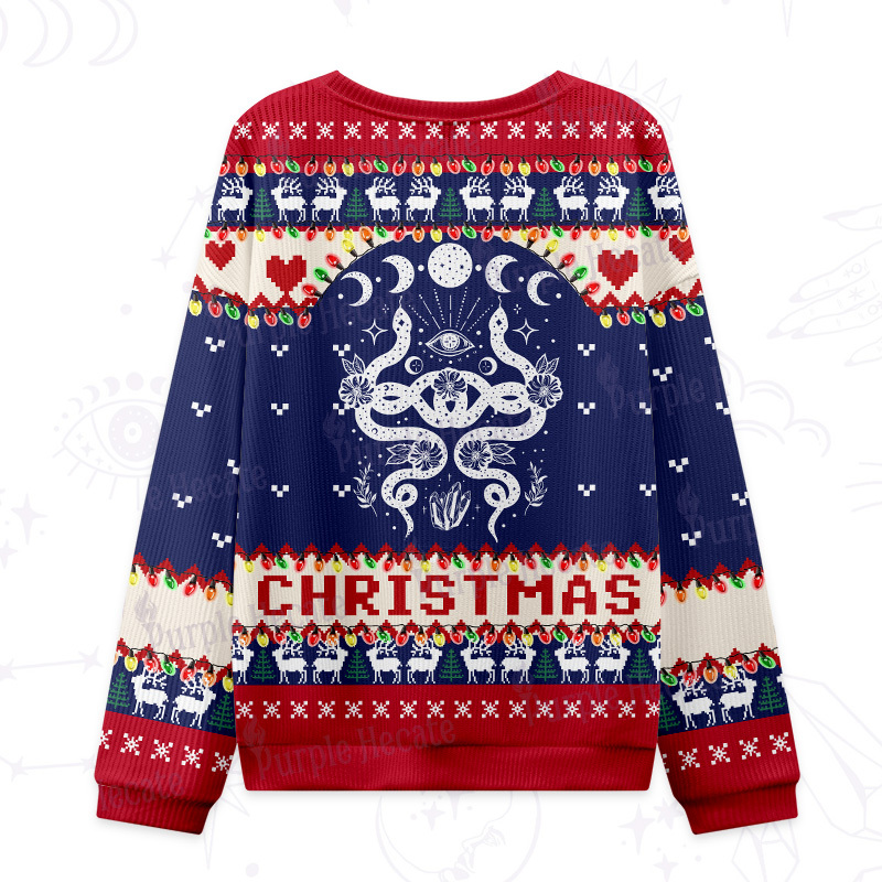 Purplehecate Lunar Serpent Alchemy Ugly Christmas Sweatshirts