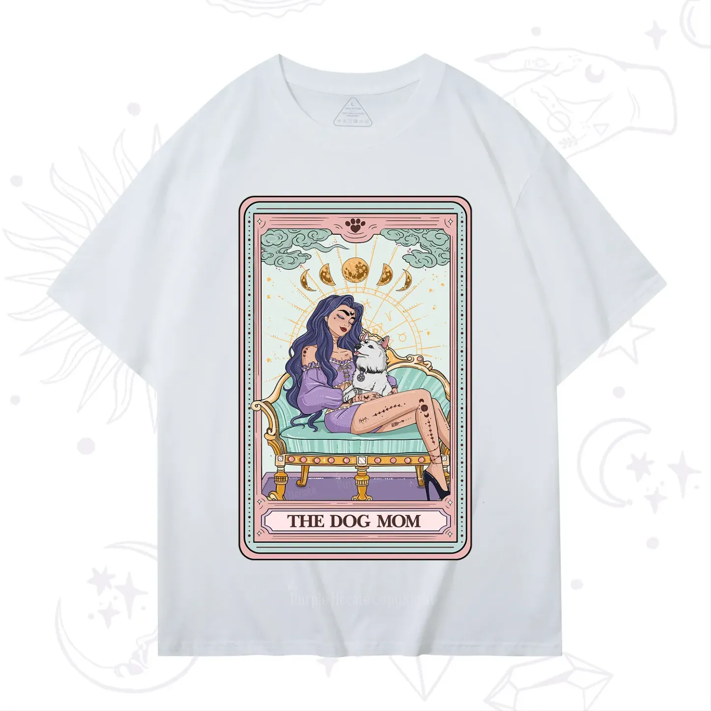 Purplehecate The Dog Mom Tarot Card T-Shirt