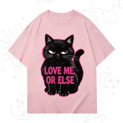Purplehecate Grumpy Black Cat Love Me or Else T-Shirt