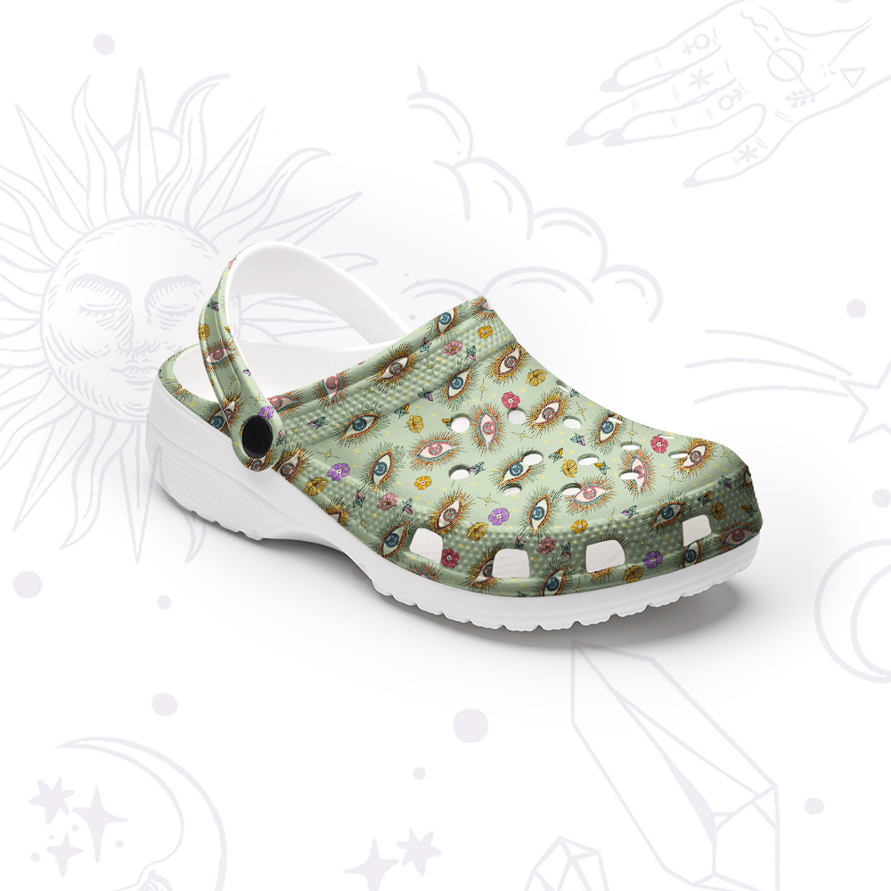 Purplehecate Evil Eye Pattern Rubber Clogs