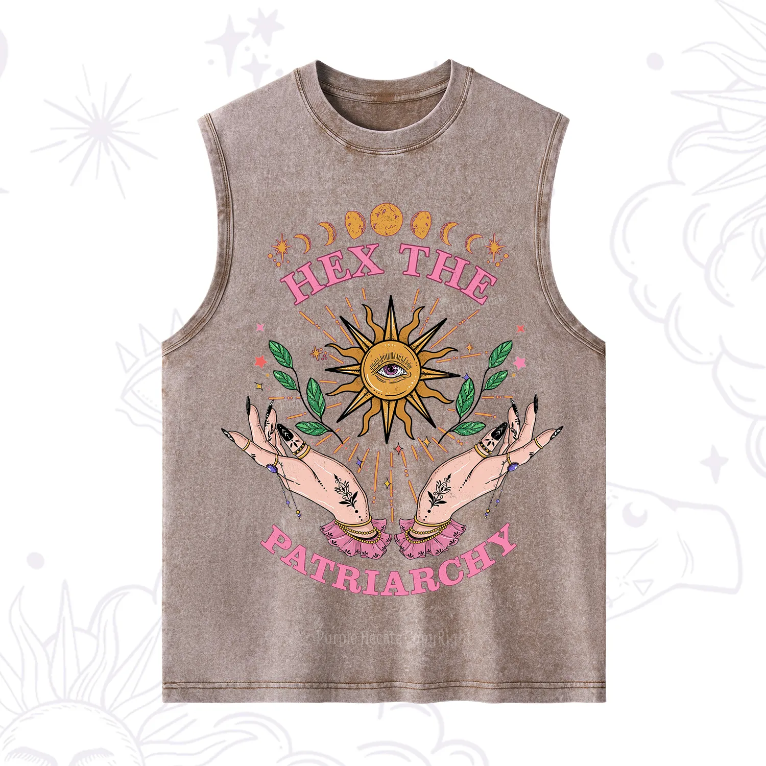 Purplehecate Hex The Patriarchy Witchy Washed Tank