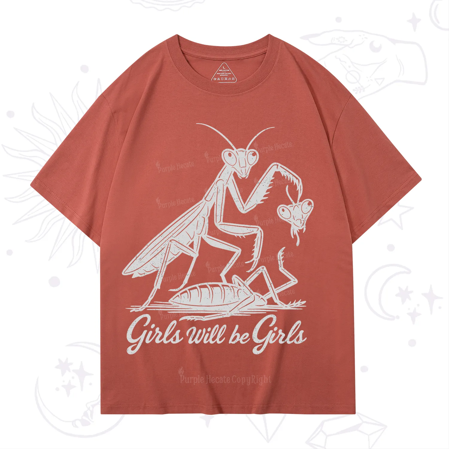 Purplehecate Girls Will Be Girls Praying Mantis T-Shirt