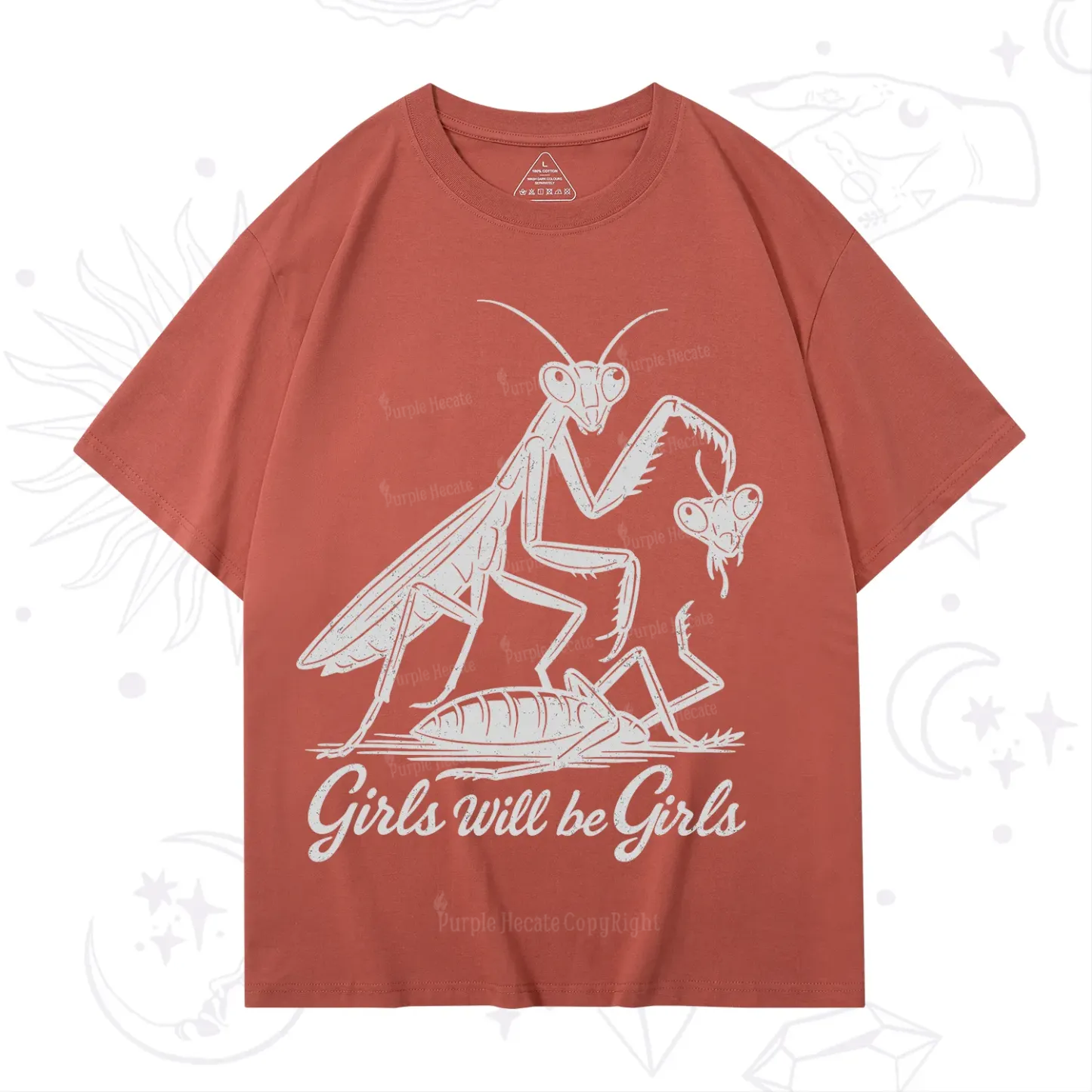 Purplehecate Girls Will Be Girls Praying Mantis T-Shirt