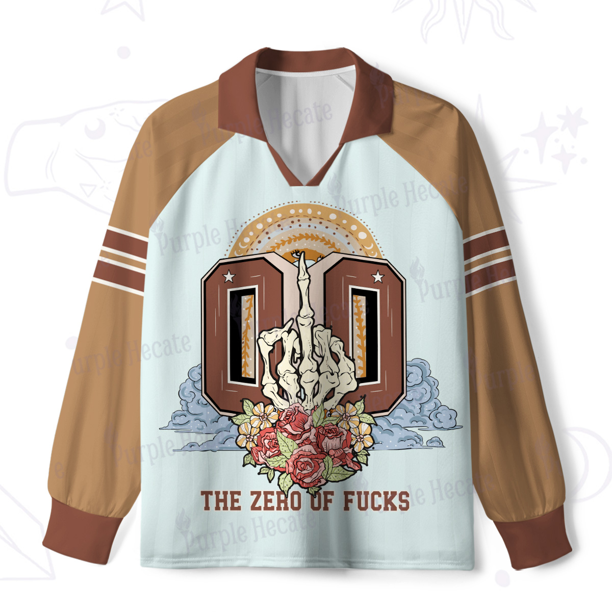 Purplehecate The Zero of Fucks No Apologies Long Sleeve Jersey Shirt