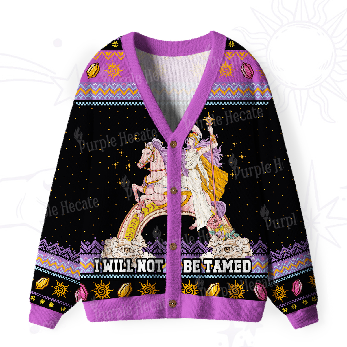 Purplehecate I Will Not Be Tamed Ugly Cardigan Sweaters