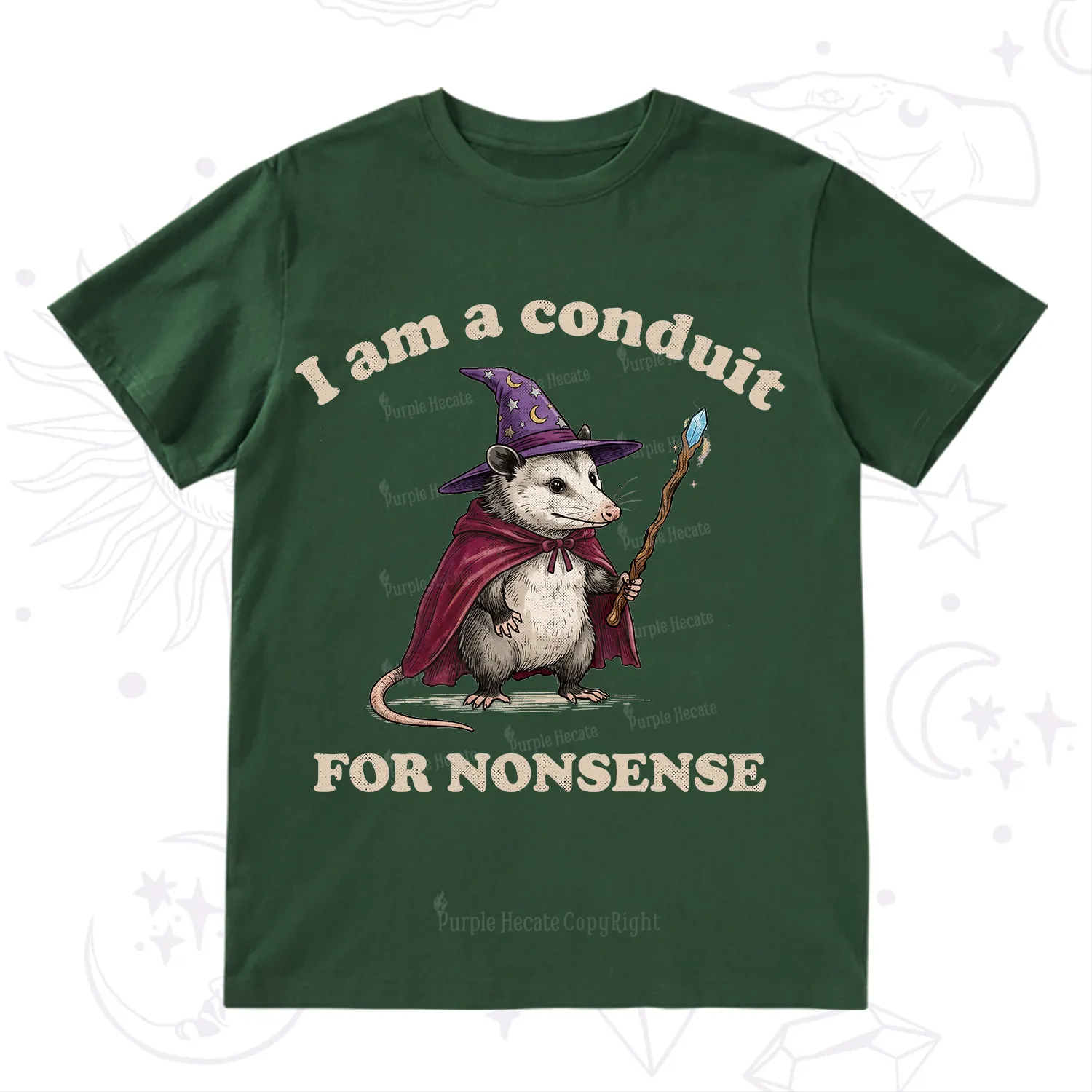 Purplehecate I Am A Conduit for Nonsense Possum T-Shirt