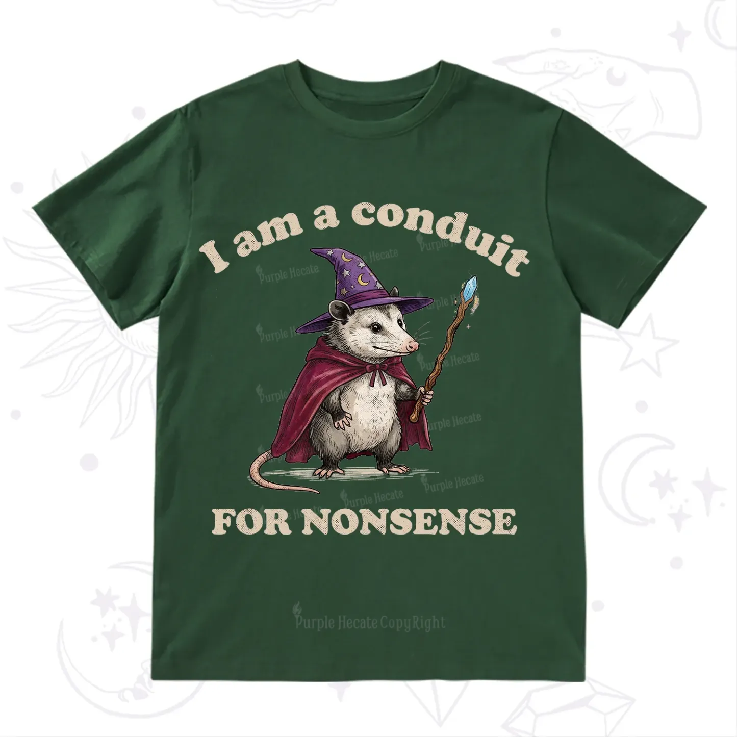 Purplehecate I Am A Conduit for Nonsense Possum T-Shirt