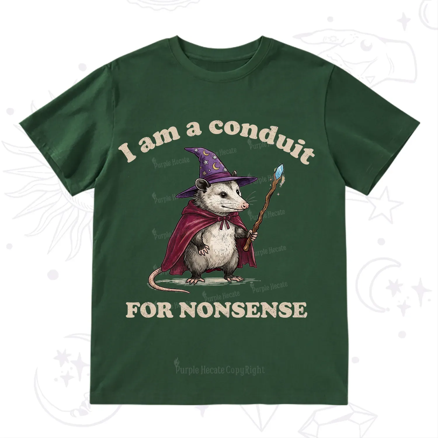 Purplehecate I Am A Conduit for Nonsense Possum T-Shirt