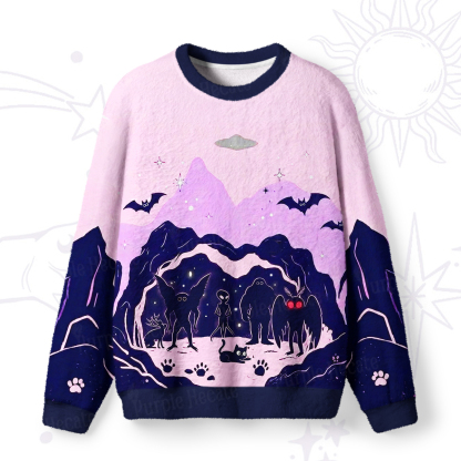 Purplehecate Cryptids of Midnight Hollow Fuzzy Ugly Sweatshirt