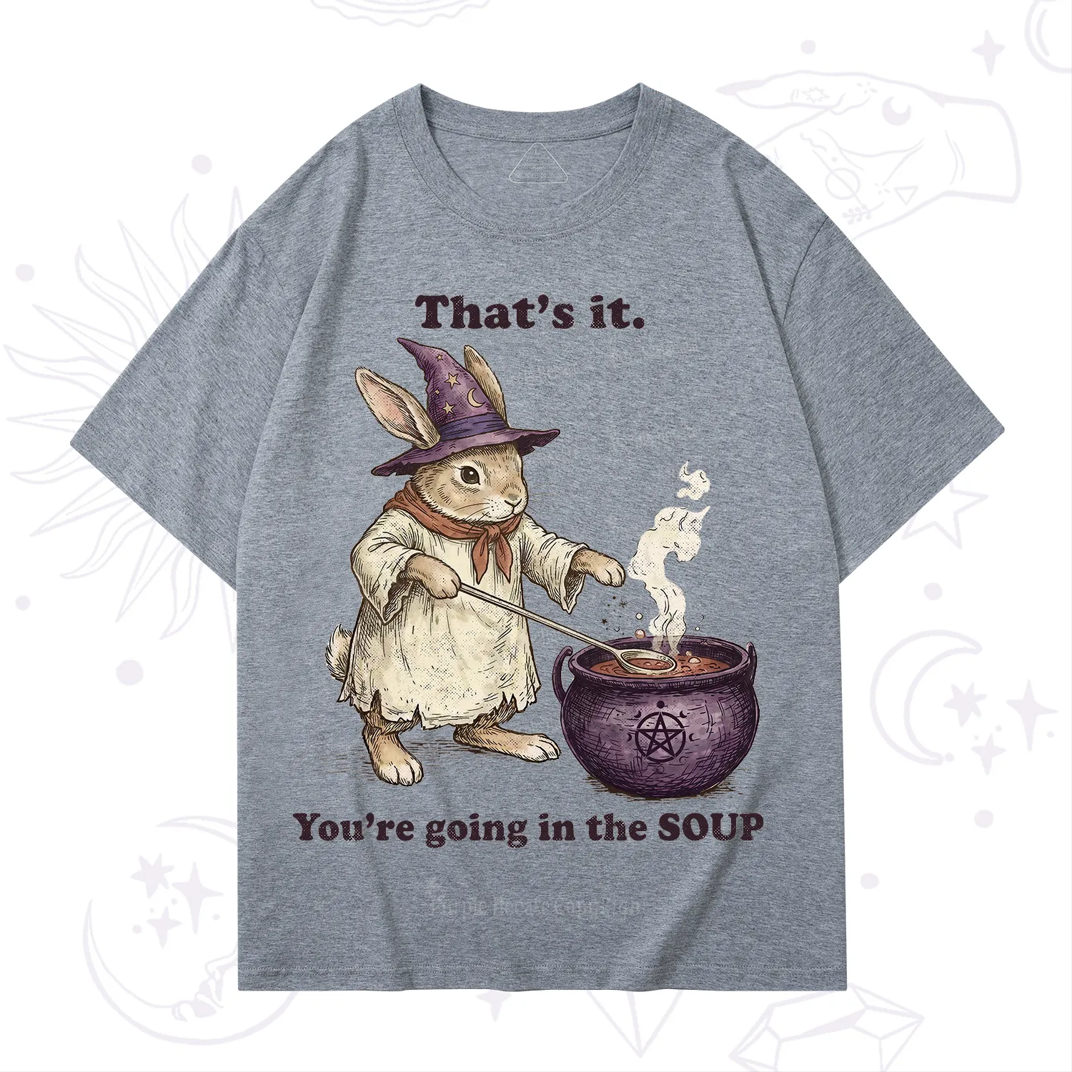 Purplehecate That's It You're Going in the Soup Witch Bunny T-Shirt