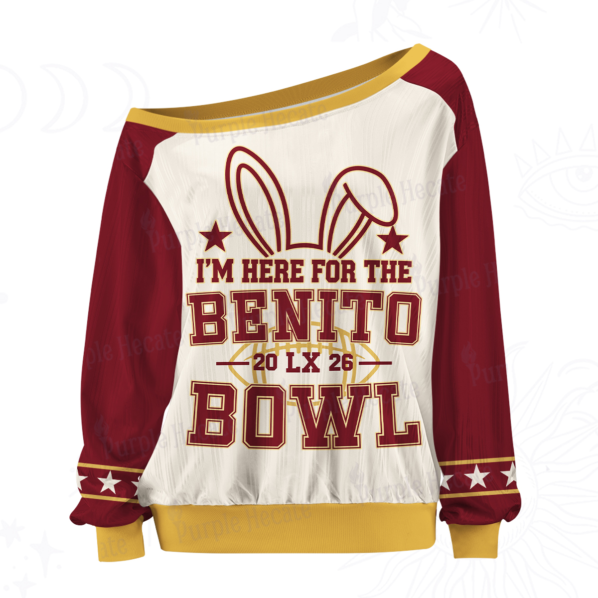 Purplehecate I’m Here for the Main Event Off The Shoulder Graphic Jersey