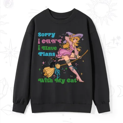 Purplehecate Sorry I Can’t I Have Plans With My Cat Sweatshirt
