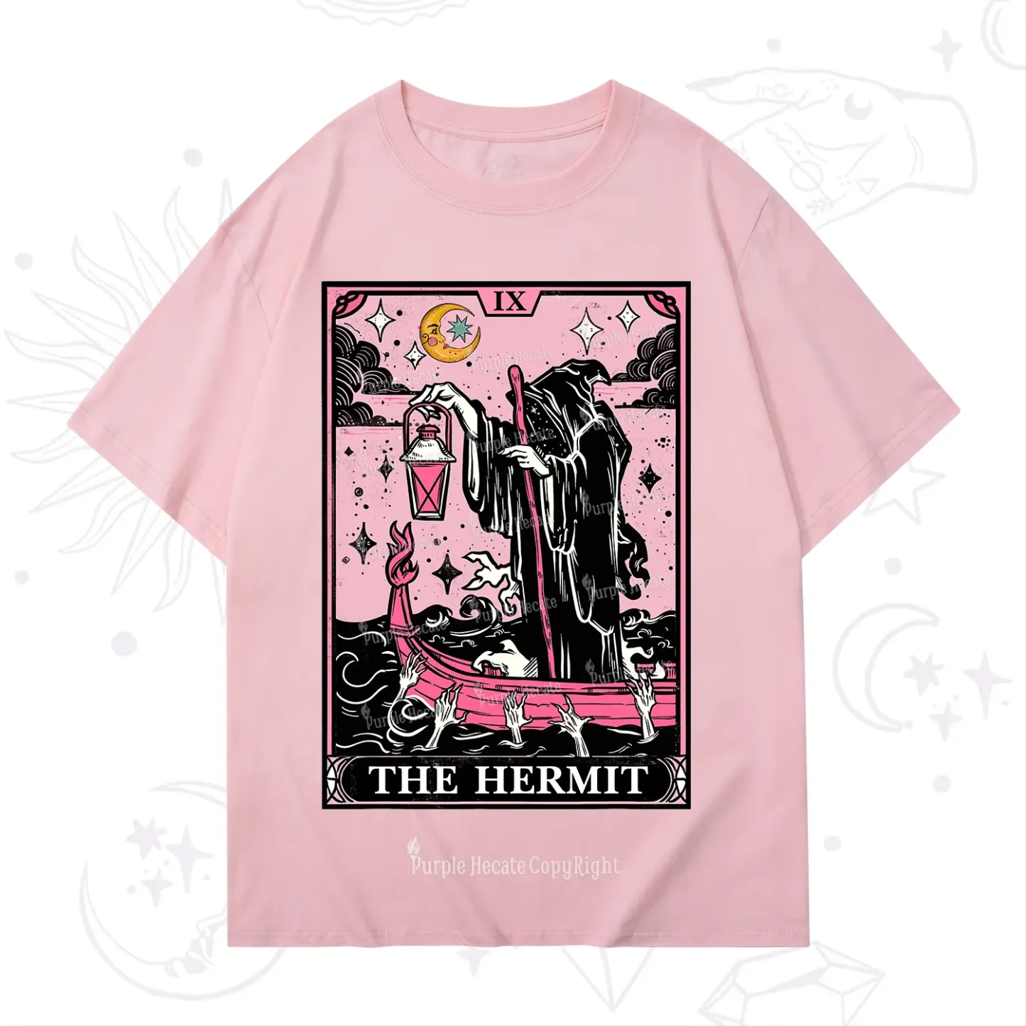 Purplehecate The Hermit Tarot Card T-Shirt