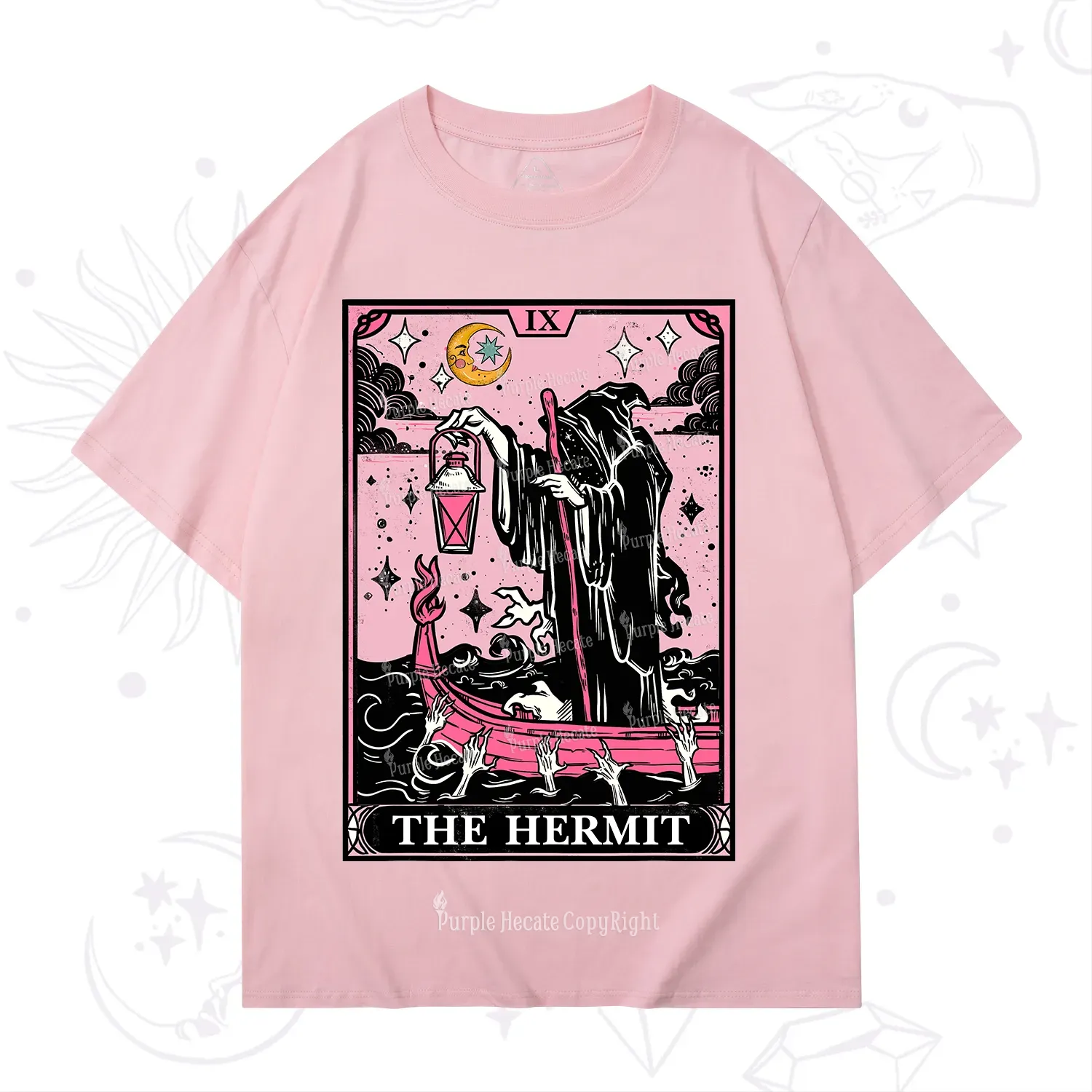 Purplehecate The Hermit Tarot Card T-Shirt