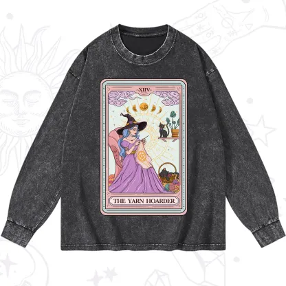 Purplehecate The Yarn Hoarder Tarot Washed Long Sleeve Shirt