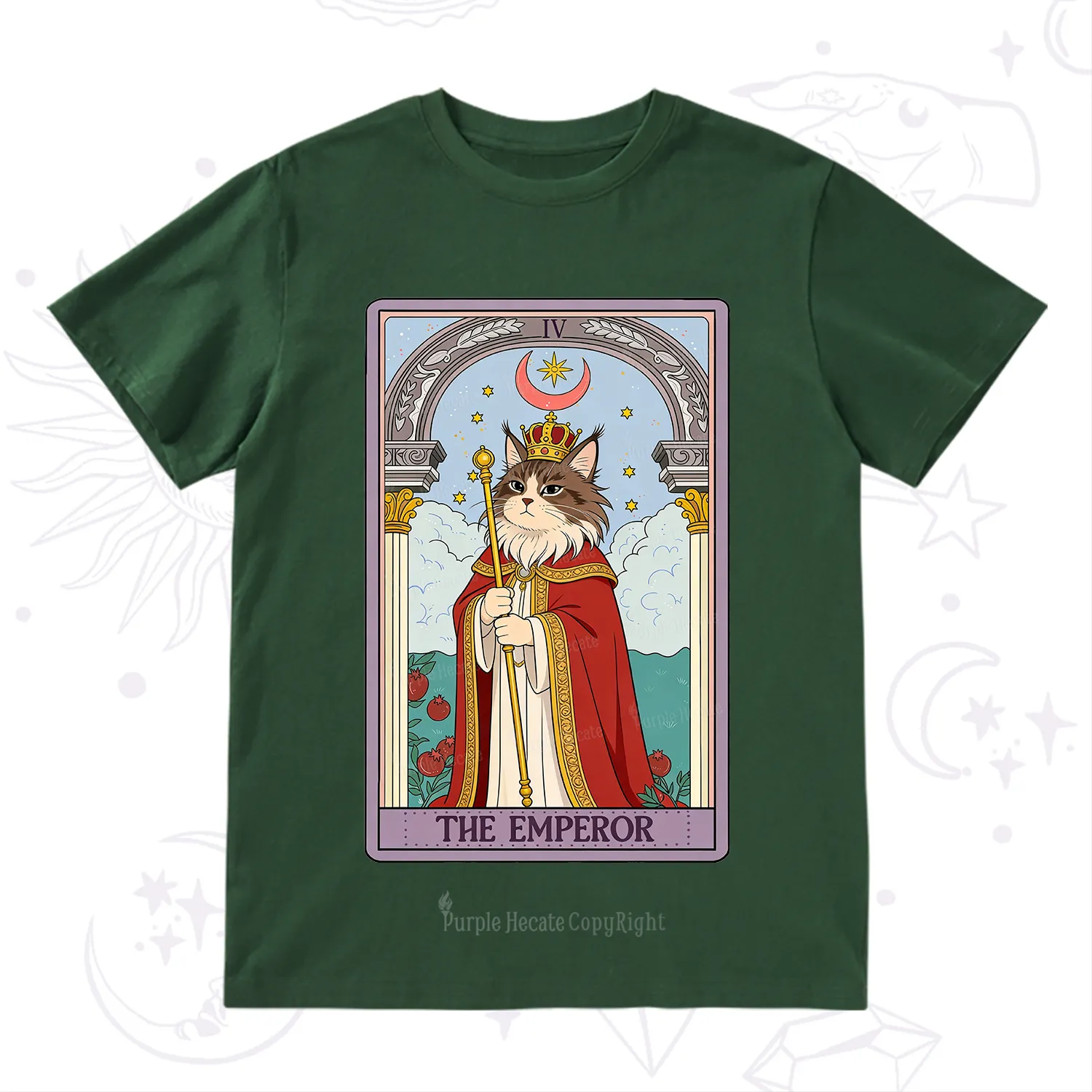 Purplehecate The Emperor Cat Tarot T-Shirt