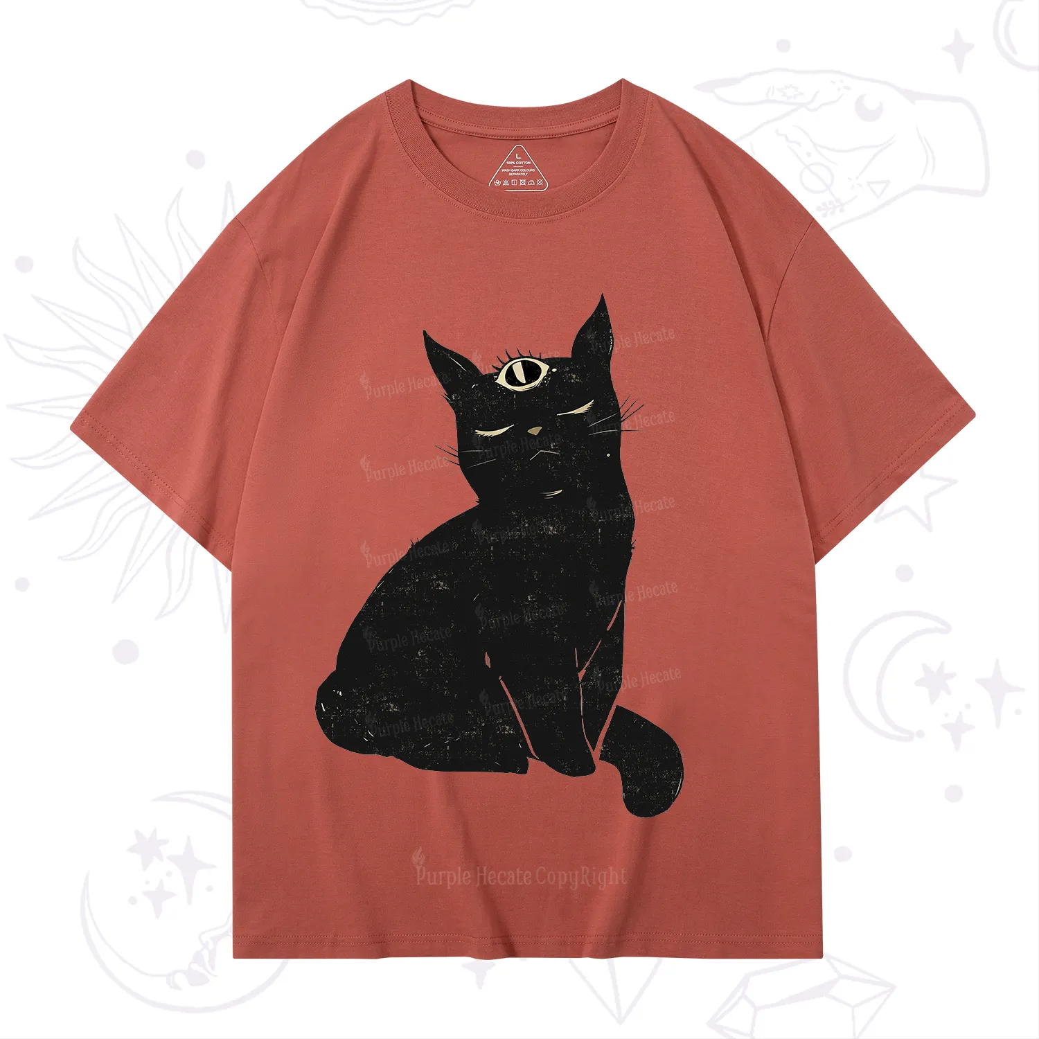Purplehecate Third Eye Black Cat T-Shirt