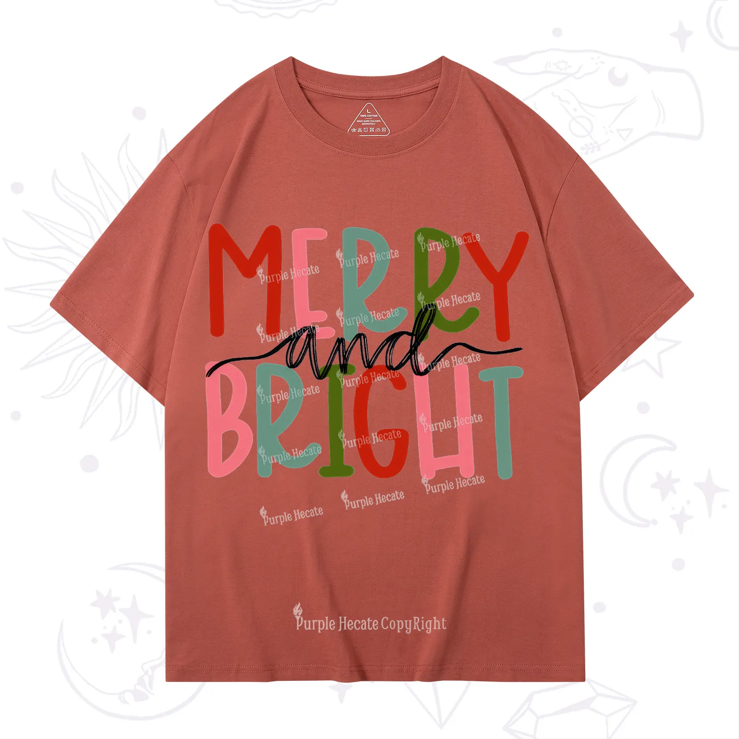 Purplehecate Merry and Bright Christmas T-Shirt