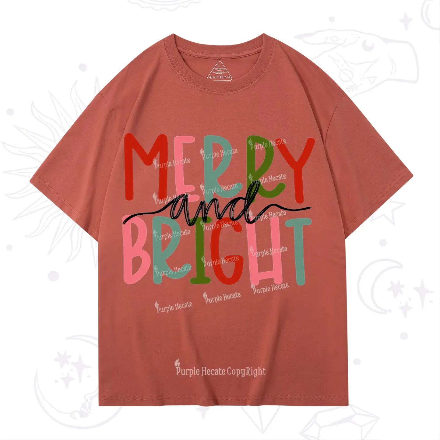 Purplehecate Merry and Bright Christmas T-Shirt
