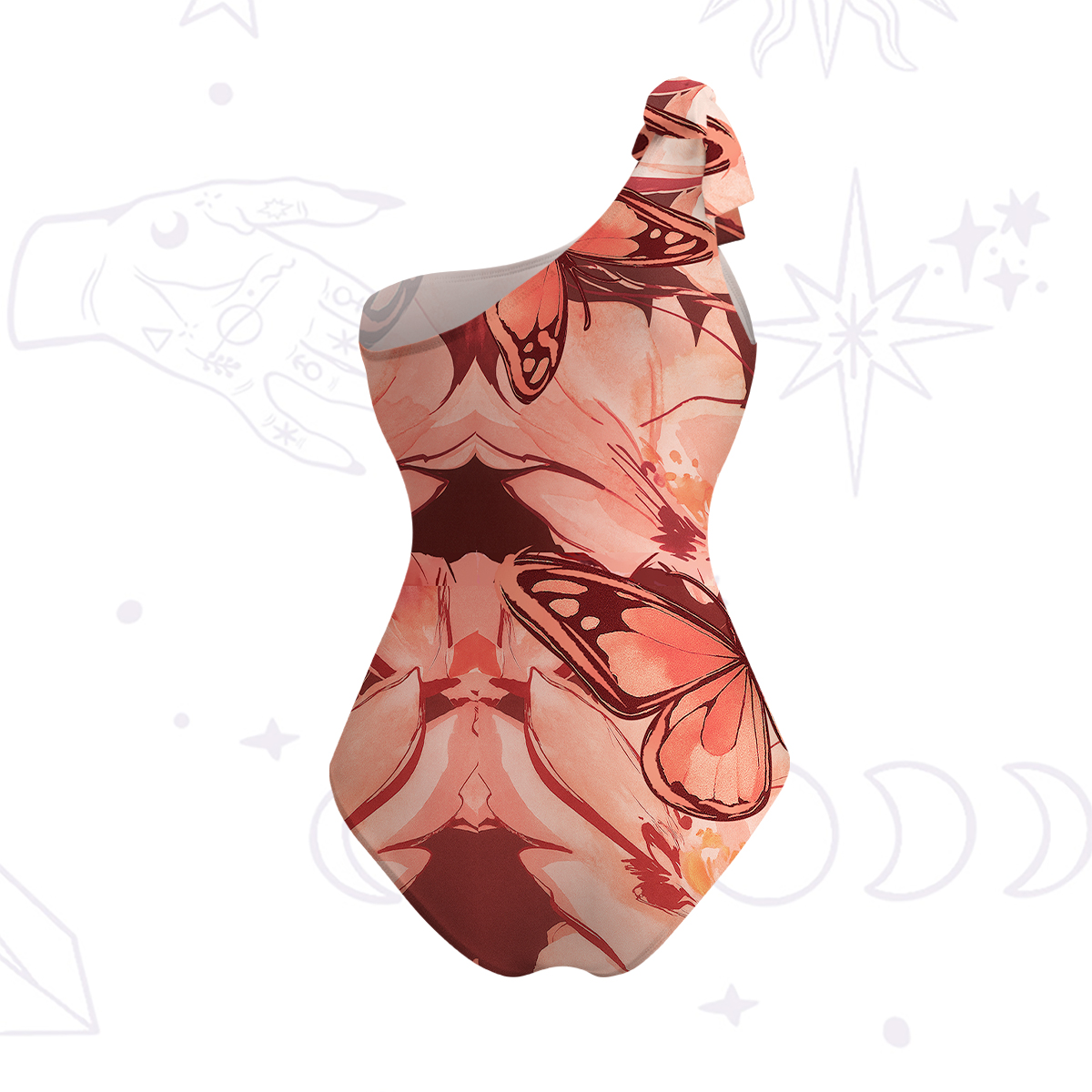 Purplehecate Metamorphosis Spell One-Shoulder One-Piece Swimsuit