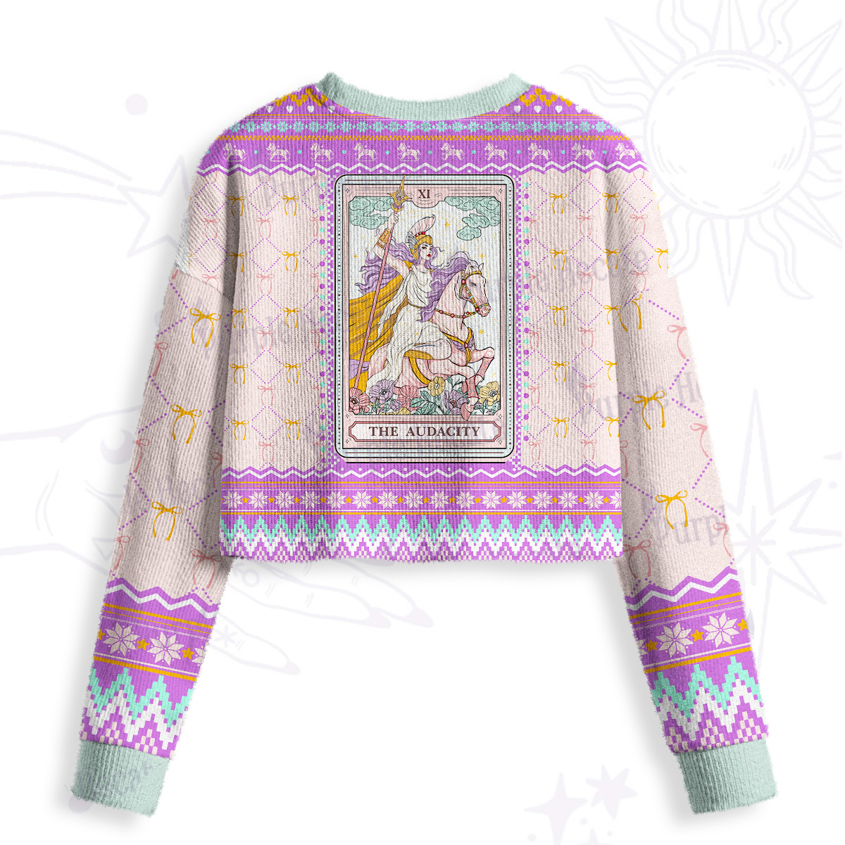 Purplehecate The Audacity Goddess Crop Fuzzy Ugly Sweatshirt