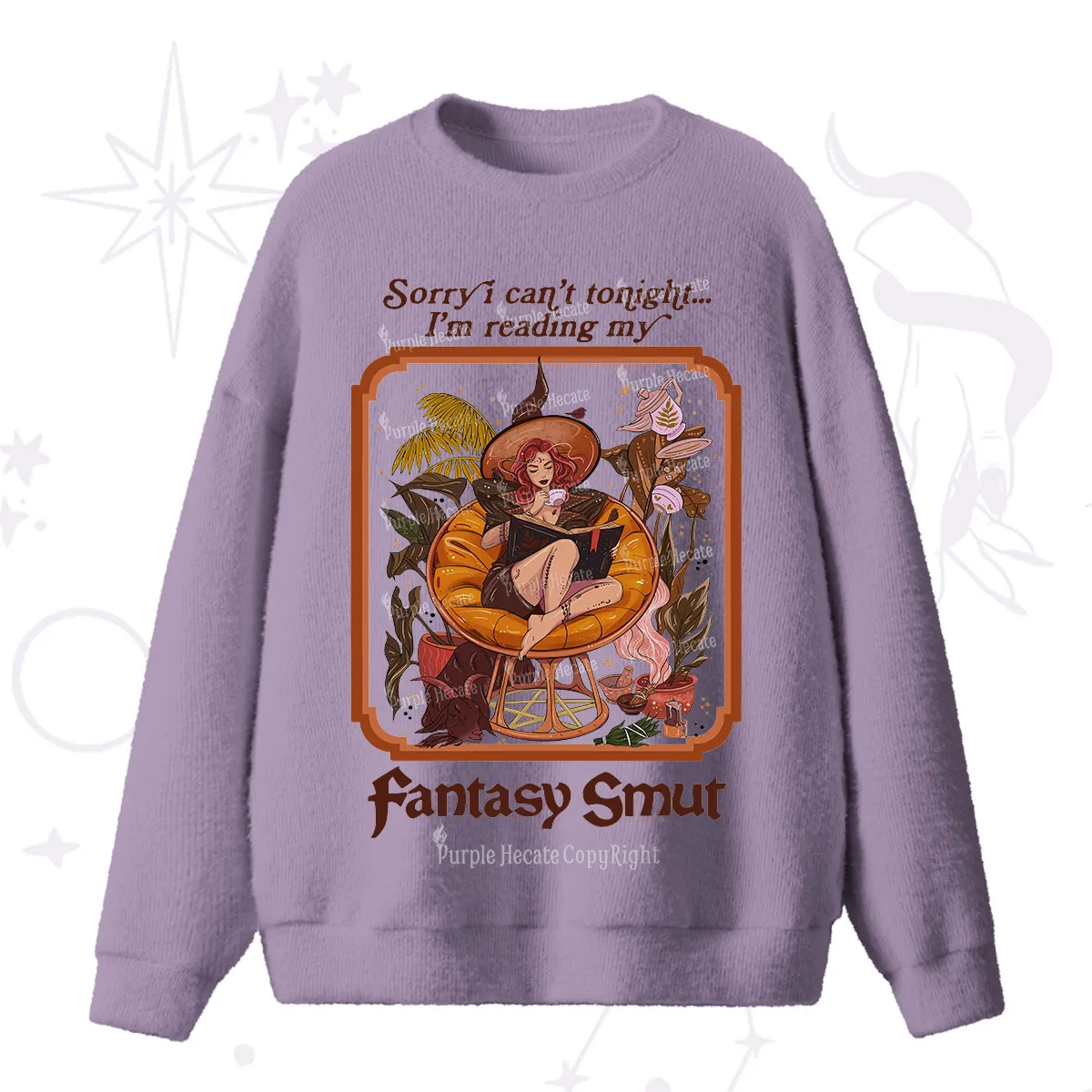 Purplehecate Sorry I Can't Tonight I'm Reading My Fantasy Smut Fuzzy Ugly Sweater