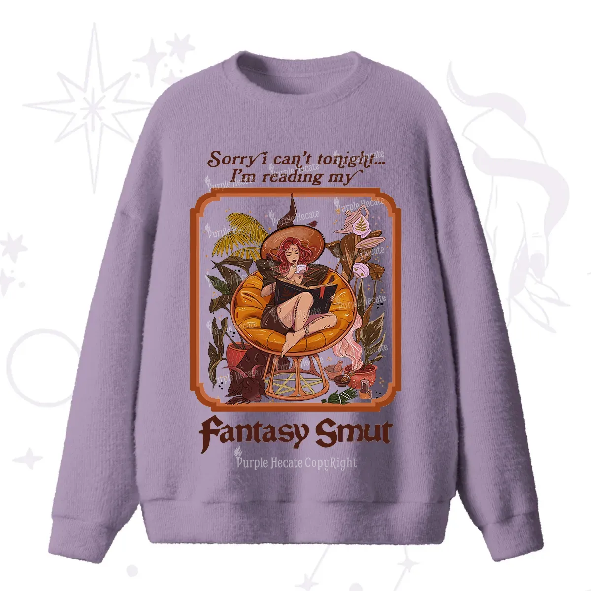 Purplehecate Sorry I Can't Tonight I'm Reading My Fantasy Smut Fuzzy Ugly Sweater