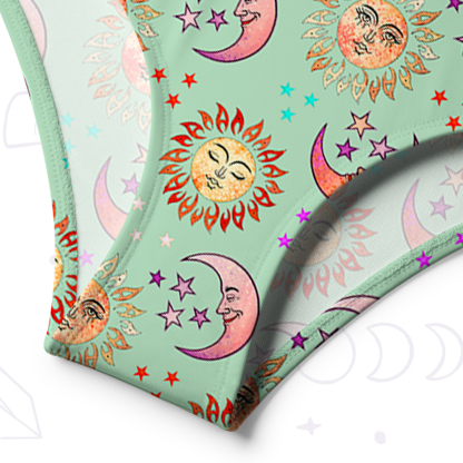 Purplehecate Dancing Suns and Lunar Dreams One-Shoulder One-Piece Swimsuit