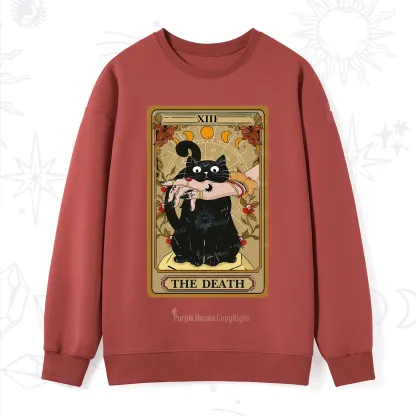 Purplehecate The Death Tarot Black Cat Sweatshirt