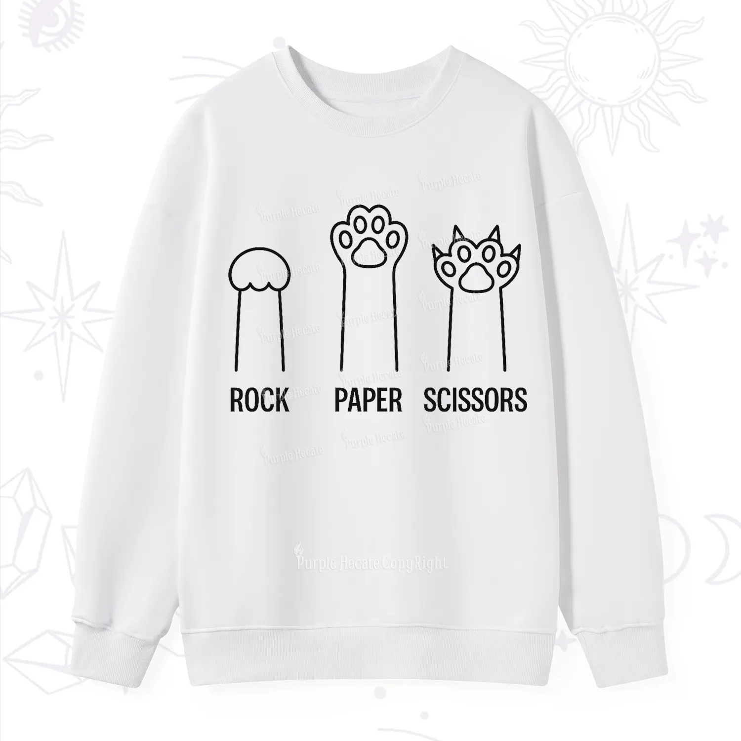 Purplehecate Rock Paper Scissors Cat Paw Edition Sweatshirt