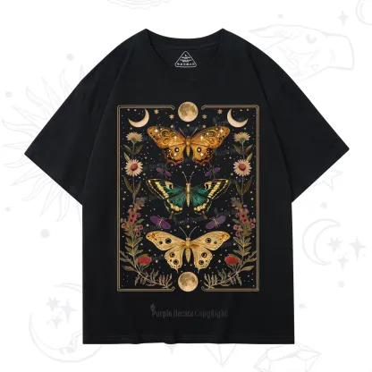 Purplehecate Sun and Moon Butterfly T-Shirt