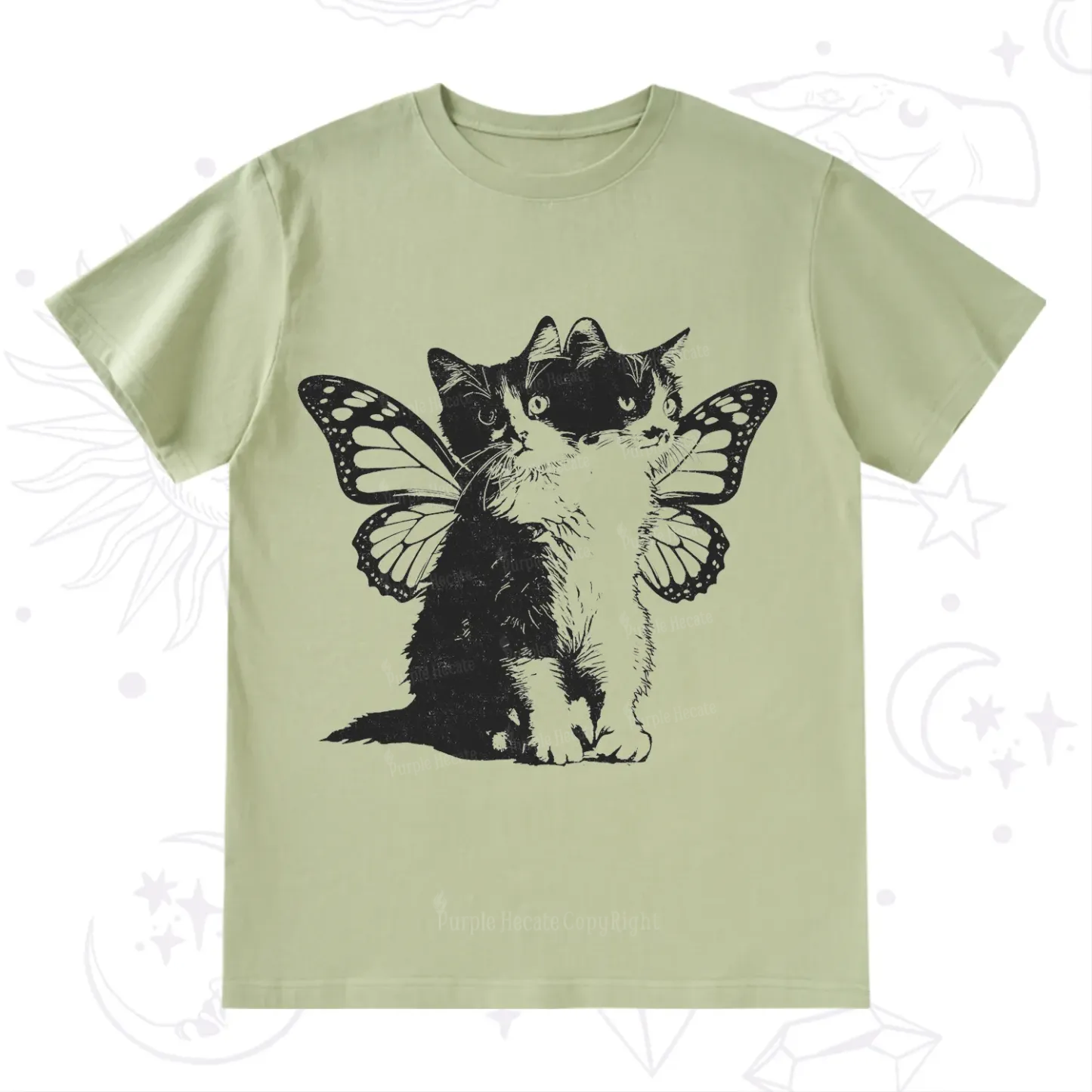 Purplehecate Mystery Butterfly Cat T-Shirt
