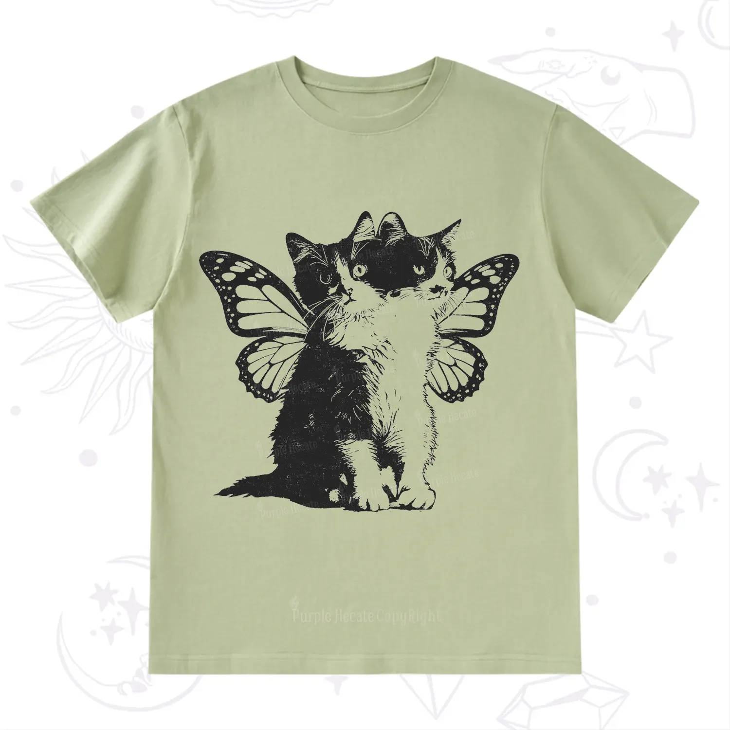 Purplehecate Mystery Butterfly Cat T-Shirt