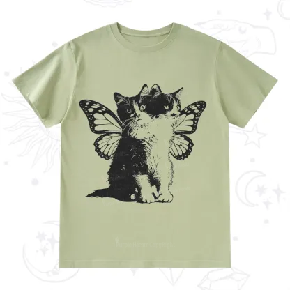 Purplehecate Mystery Butterfly Cat T-Shirt