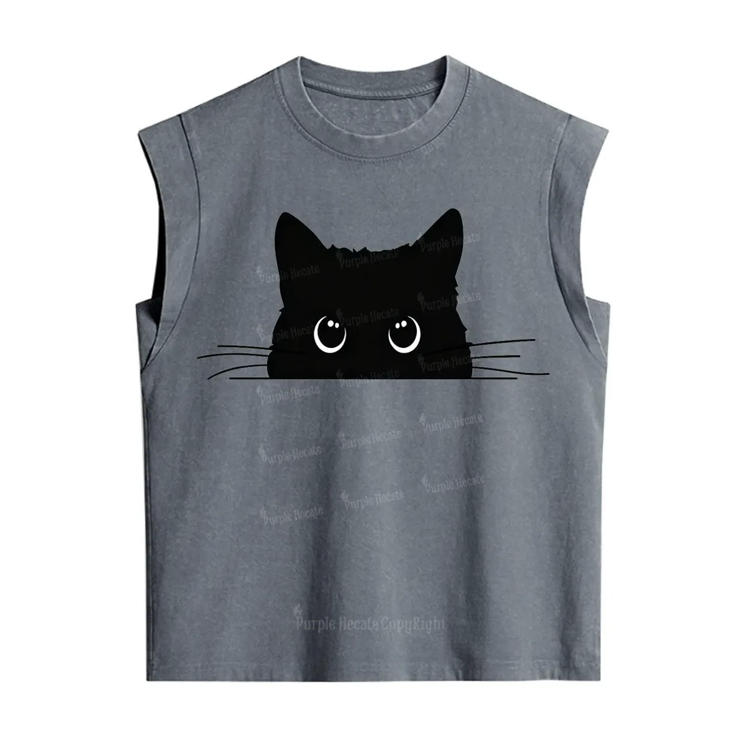 Purplehecate Black Cat Vintage Washed Tank