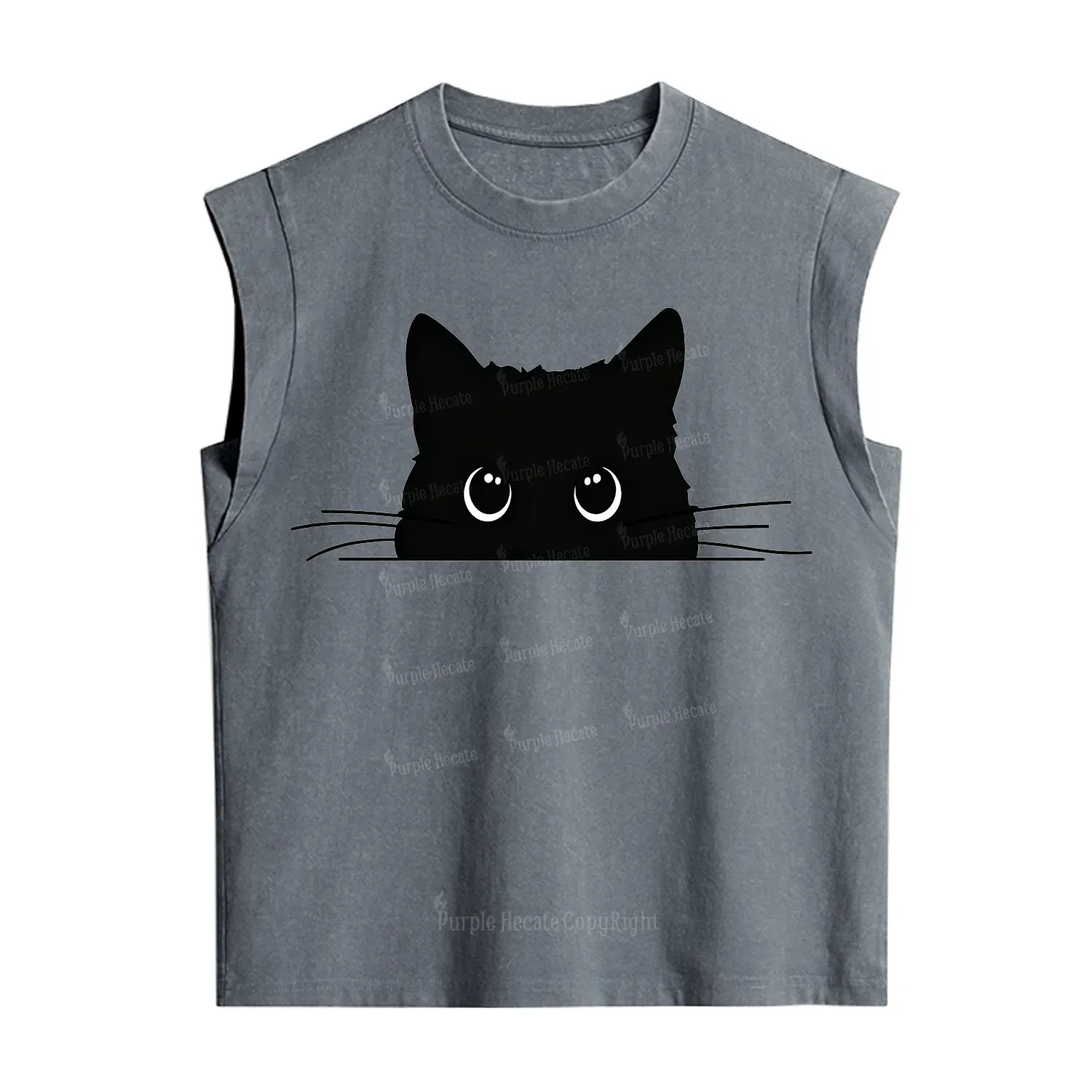Purplehecate Black Cat Vintage Washed Tank