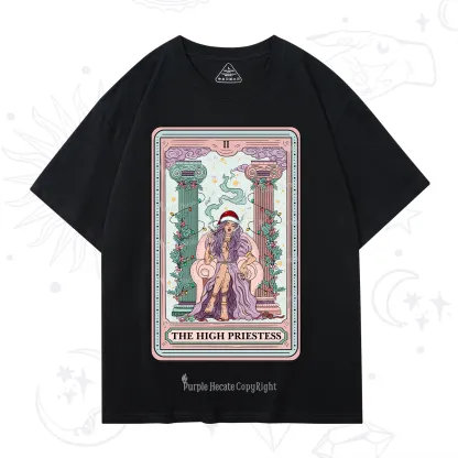 Purplehecate The High Priestess Tarot Card Christmas T-Shirt