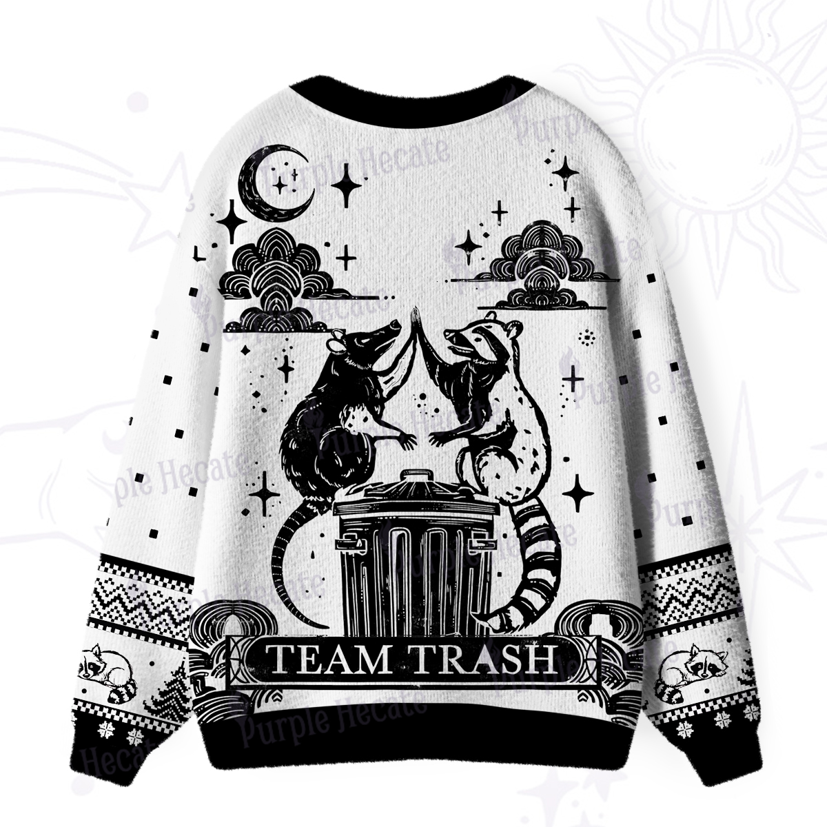 Purplehecate The Team Trash Raccoon Tarot Ugly Cardigan Sweaters