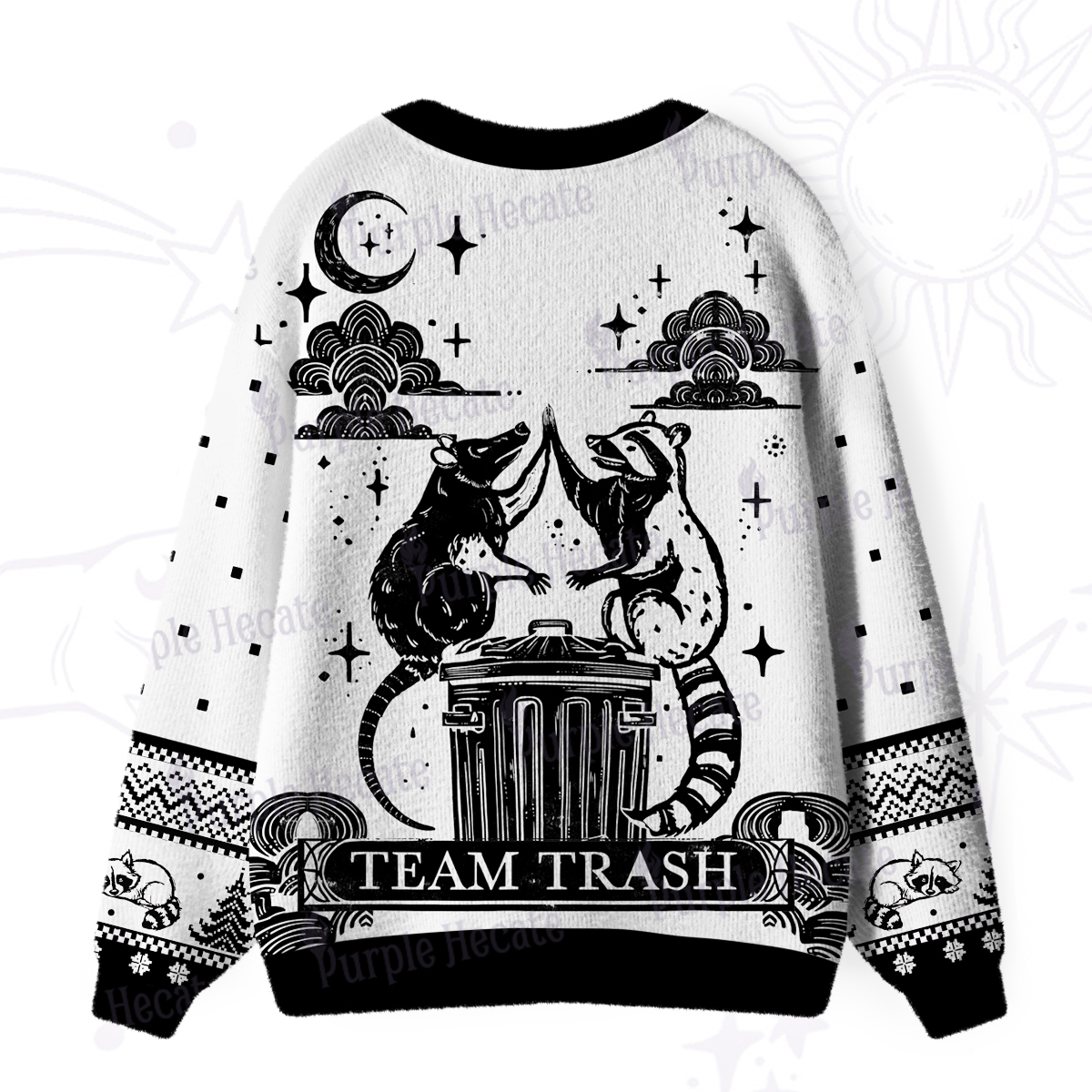 Purplehecate The Team Trash Raccoon Tarot Ugly Cardigan Sweaters