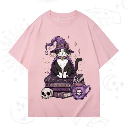 Purplehecate Witchy Cat Spell Books T-Shirt