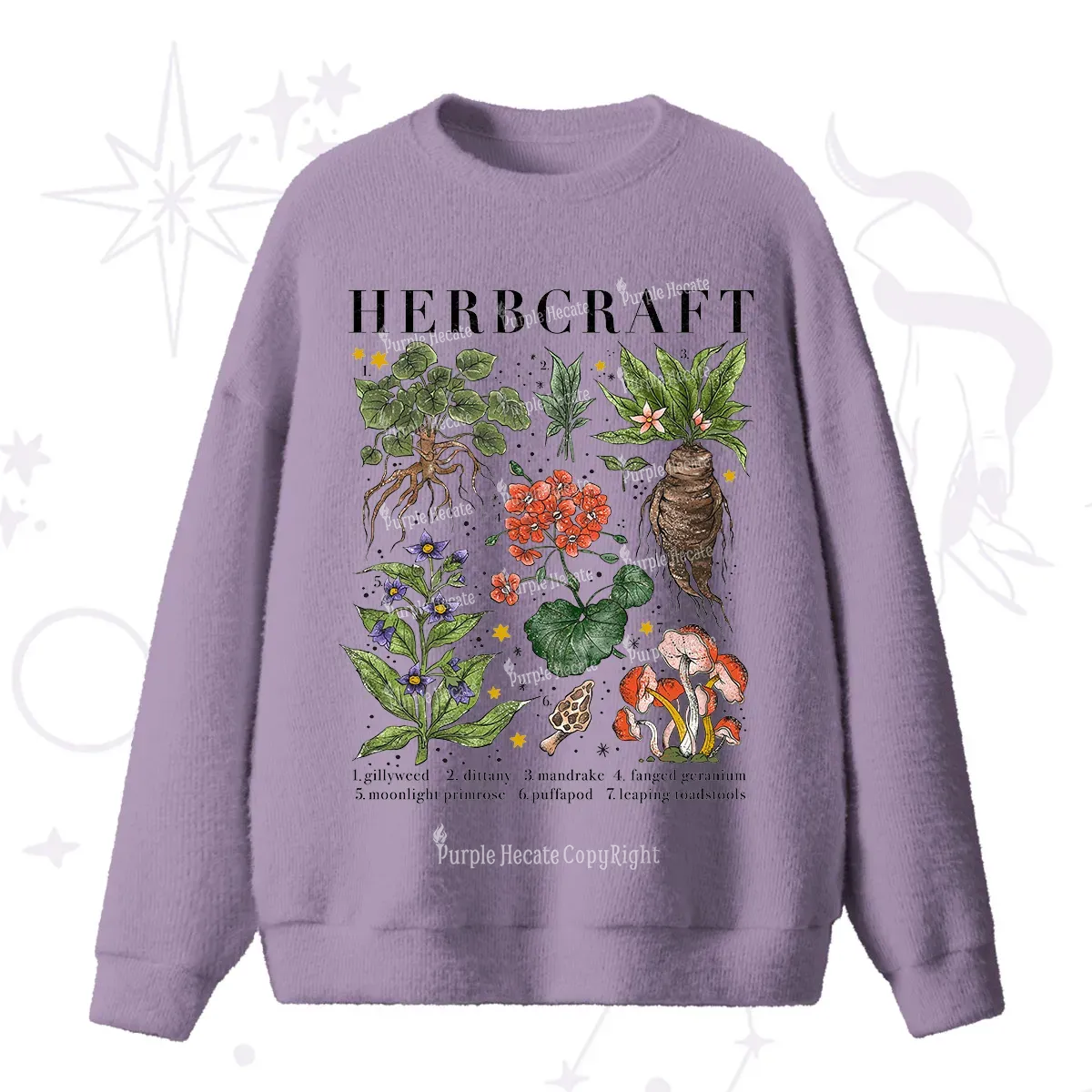 Purplehecate Magical Herbcraft Fuzzy Ugly Sweater