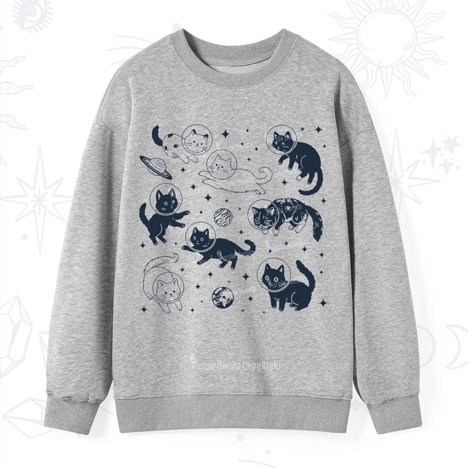 Purplehecate Cats in Space Sweatshirt