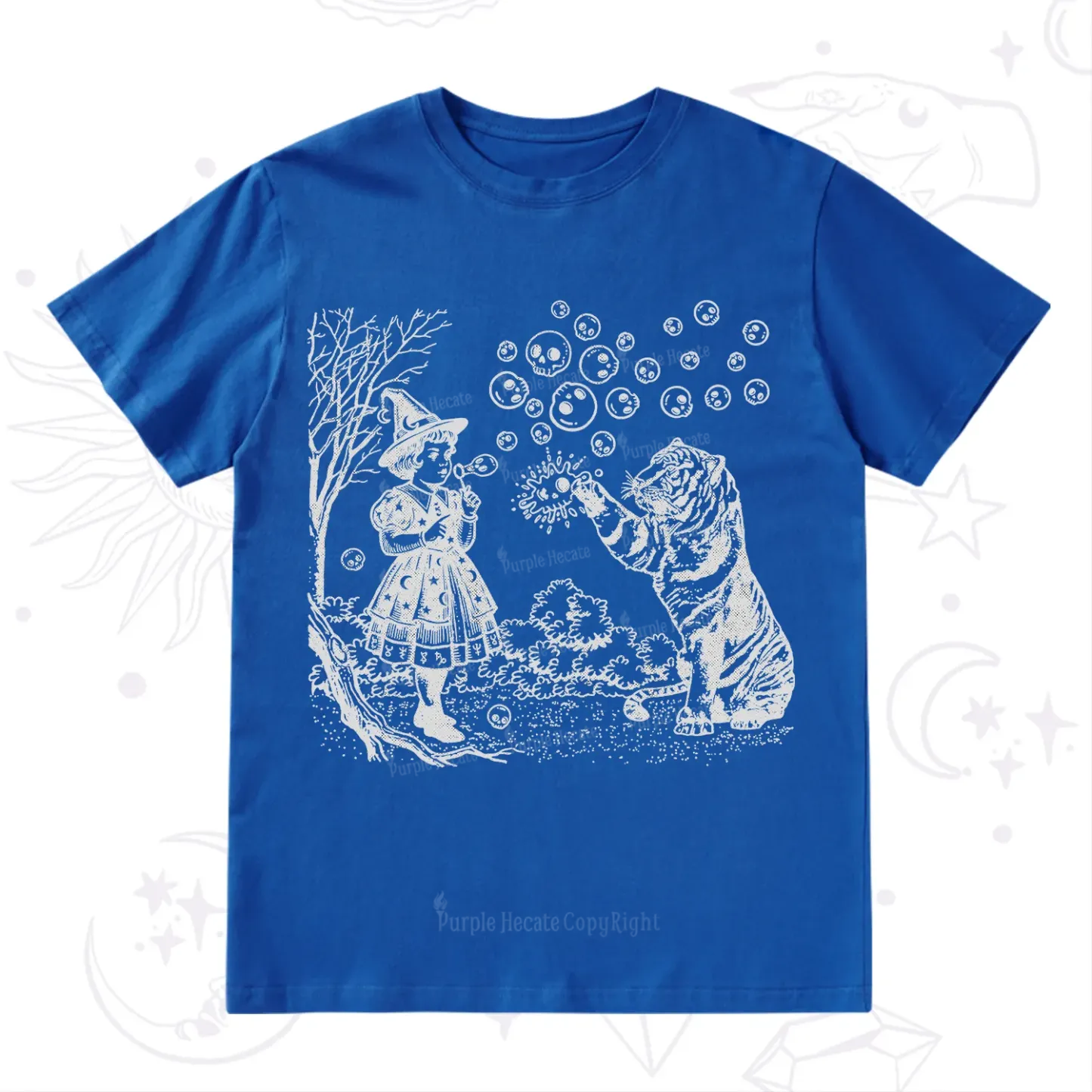 Purplehecate Girl and Tiger T-Shirt