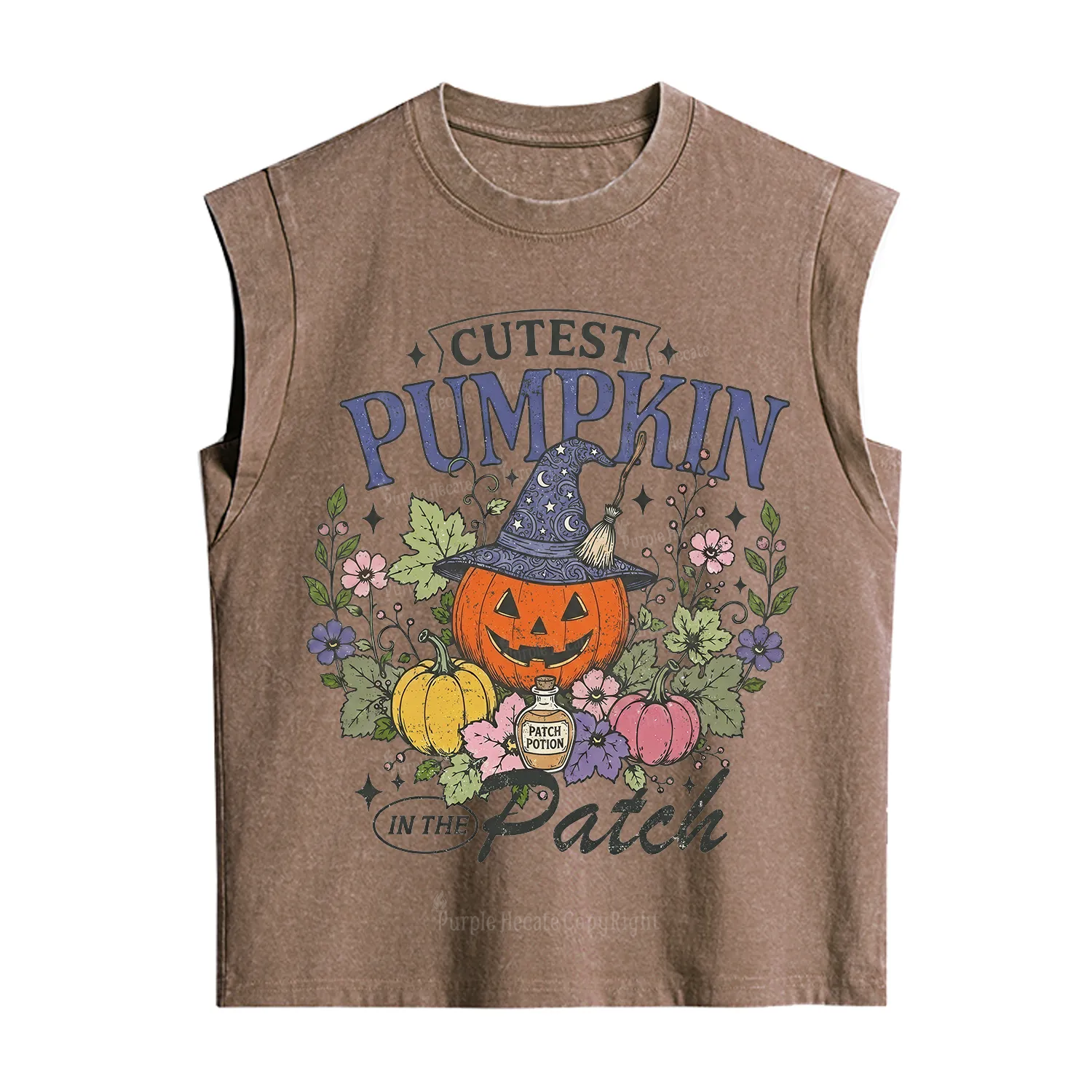Purplehecate Cutest Pumpkin in the Patch Halloween Vintage Washed Tank