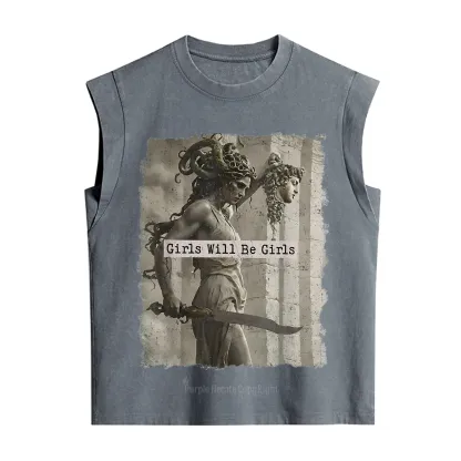 Purplehecate Medusa Girls Will Be Girls Vintage Washed Tank